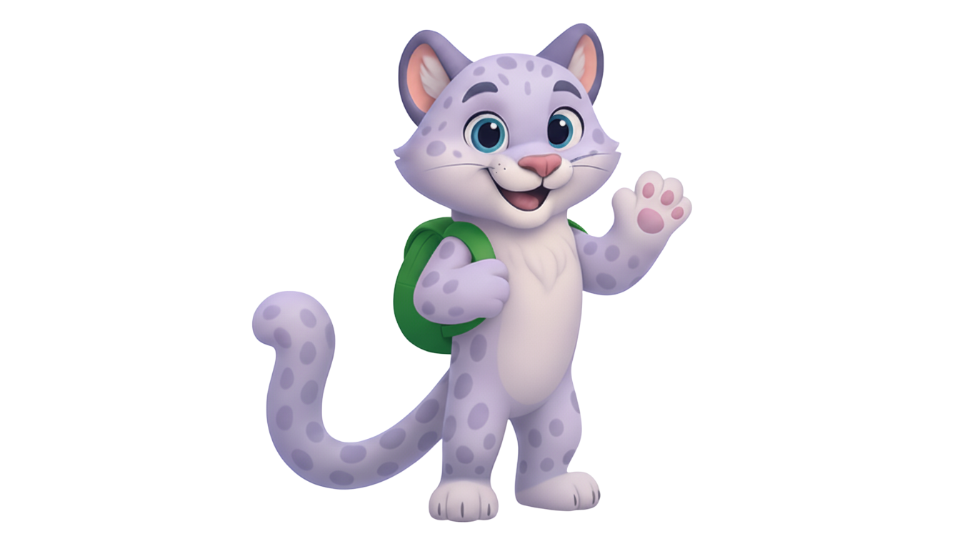Sen, the Flosendo snow leopard mascot